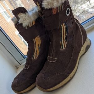 Rear Vintage Tecnica Women's Mid Length Multi Color Boots Size 9.5